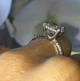 2.2ct Round Cut Diamond Crown Solitaire Engagement Ring 14k White Gold Finish