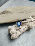 2ct Engagement Ring Emerald Blue Sapphire Braided Solitaire 14k White Gold Over