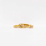 0.2ct Round Cut Moissanite Cross Braided Wedding Band 14k Yellow Gold Plated
