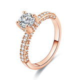 1.3ct Round Cut Diamond Engagement Ring 14k Rose Gold Finish Classic Solitaire