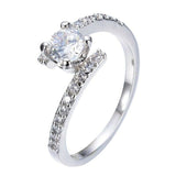 1.6ct Round Cut Diamond Engagement Ring 14k White Gold Finish Bypass Solitaire