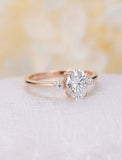 1ct Oval Cut Diamond Engagement Ring Round Accent Trilogy 14k Rose Gold Finish
