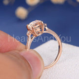 2ct Round Cut Simulated Morganite Accented Engagement Ring 14k Rose Gold Plated