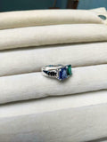 2ct Engagement Ring Emerald Cut Sapphire Two Stone Solitaire 14k White Gold Over