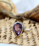 2ct Engagement Ring Pear Cut Purple Amethyst Solitaire Women 14k White Gold Over