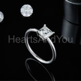 0.2ct Princess Simulated Diamond Solitaire Engagement Ring 14k White Gold Plated
