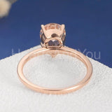 1ct Pear Cut Simulated Morganite Solitaire Engagement Ring 14k Rose Gold Plated