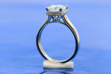 1.5ct Cushion Diamond Engagement Ring Hidden Halo Solitaire 14k White Gold Over
