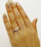 Accents Solitaire Engagement Ring 2ct Round Cut Diamond 14k Yellow Gold Finish