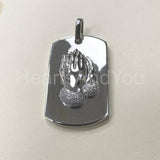 1ct Round Cut Moissanite Praying Hands Pendant 14k White Gold Plated NO CHAIN