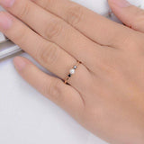 0.4ct Round Cut Black Diamond Pearl Minimalist Engagement Ring 14k RoseGold Over