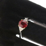 1.9ct Cushion Cut Pink Ruby Engagement Ring Trilogy 14k White Gold Finish