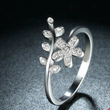1.5ct Round Cut Diamond Engagement Ring 14k White Gold Finish Floral Leaf Bypass