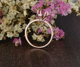 0.45ct Oval Stone Ring Setting Round Simulated Semi Mount 14k Rose Gold Plated