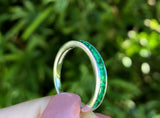 3Ct Princess Cut Green Emerald Channel Set Wedding Band 14K White Gold Finish