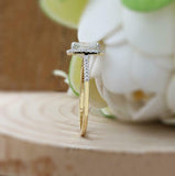 1.6ct Emerald Diamond Engagement Ring Halo 14k YellowGold Over with Round Accent