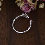 0.5ct Round Pink Sapphire Open Star Minimalist Engagement Ring 14k RoseGold Over