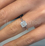 0.25ct Cushion Simulated Diamond Solitaire Engagement Ring 14k White Gold Plated