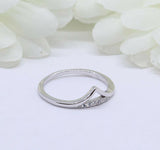 0.25ct Round Cut Diamond Wedding Band Petite Tiara Curved 14k White Gold Finish