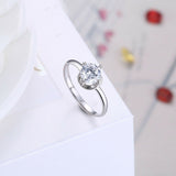 0.6ct Round Cut VVS1D Diamond Engagement Ring 14k White Gold Finish Solitaire