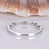 Milgrain Eternity Wedding Ring Band 1ct Round Cut Diamond 18k White Gold Finish