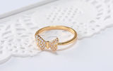 1ct Round Diamond Engagement Ring 14k Yellow Gold Finish Butterfly Shape Design