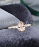 2ct Pear Cut Simulated Morganite Accented Engagement Ring 14k Yellow Gold Plated