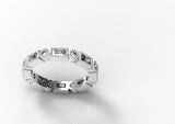 0.5ct Baguette Cut Simulated Diamond Eternity Wedding Band 14k White Gold Plated
