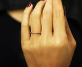 0.5ct Round Cut White & Black Diamond Minimalist Wedding Band 14k Rose Gold Over