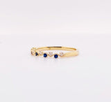 0.5ct Round Cut Simulated Blue Sapphire Wave Wedding Band 14k Yellow Gold Plated