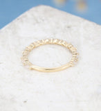 0.3ct Marquise Simulated Diamond Half Eternity Wed Band 14k Yellow Gold Plated