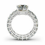 5Ct Radiant Cut Diamond Solitaire Eternity Engagement Ring 18K White Gold Finish