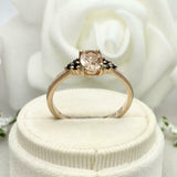 1.5ct Engagement Ring Oval Cut Peach Morganite Solitaire 14k Yellow Gold Finish