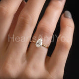 0.25ct Pear Simulated Diamond Solitaire Engagement Ring 14k Yellow Gold Plated