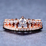 1.5ct Round Cut Diamond Engagement Ring 14k Rose Gold Finish Fancy Crown Design
