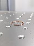 0.2ct Round Cut Moissanite Open Cuff Women Wedding Band 14k Rose Gold Plated