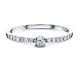 0.2ct Round Cut Moissanite Minimalist Engagement Ring 14k White Gold Plated