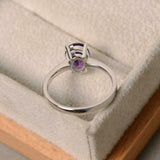 2.25ct Engagement Ring Oval Cut Amethyst 4 Prong Solitaire 14k White Gold Finish
