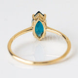 0.5ct Marquise Cut Simulated London Blue Topaz Solitaire Ring 14k Gold Plated