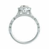 2.5ct Oval Cut VVS1 Diamond Milgrain Vintage Engagement Ring 14K White Gold Over