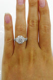 5Ct Round Cut Diamond Floral Iced Cocktail Engagement Ring 14K White Gold Finish