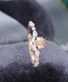 1ct Pear Cut Simulated Morganite Solitaire with Accents Ring 14k RoseGold Plated