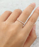 0.2ct Round Cut Moissanite Half Eternity Women Wedding Band 14k Rose Gold Plated