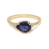 0.3ct Pear Cut Purple Amethyst Engagement Ring 14k Yellow Gold Finish Solitaire