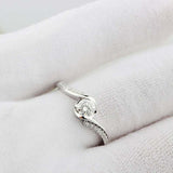2ct Round Cut Diamond Engagement Ring Twist Swirl Solitaire 14k WhiteGold Finish