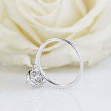 2ct Marquise Cut Diamond Engagement Ring Round Accents Halo 14k WhiteGold Finish