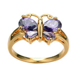 2ct Pear Purple Amethyst Engagement Ring 14k Yellow Gold Finish Butterfly Design
