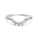 0.3ct Round Cut Diamond Wedding Band 14k White Gold Finish Stackable Crown Tiara