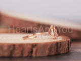 2.1ct Oval Cut Simulated Peach Morganite Hidden Halo Ring 14k Rose Gold Plated