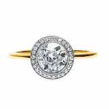 2ct Round Cut Diamond Engagement Ring Milgrain Halo Solitaire 14k Dual Gold Over